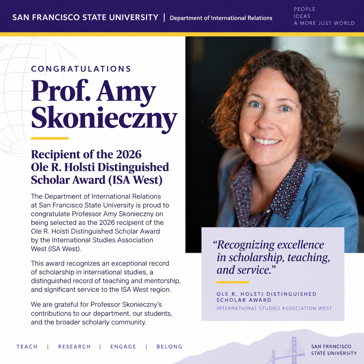 A photo of Amy Skonieczny in a post describing her achievement.